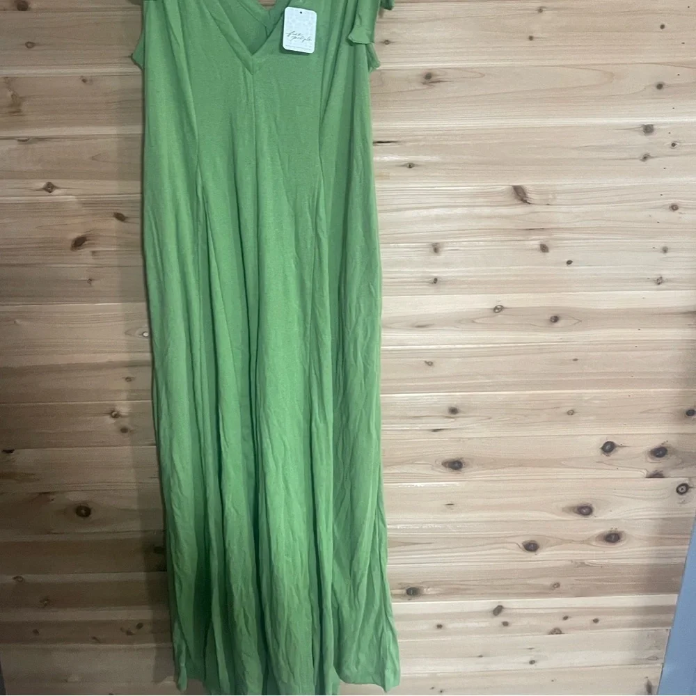 Free People Lime Green Wide Leg Jumpsuit